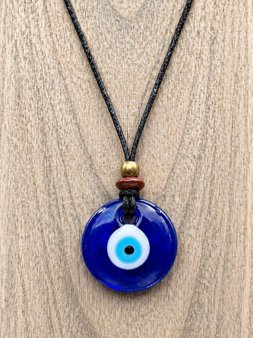 Blue Glass Evil Eye Protection Necklace | Handmade Pendant - Picture 3 of 7